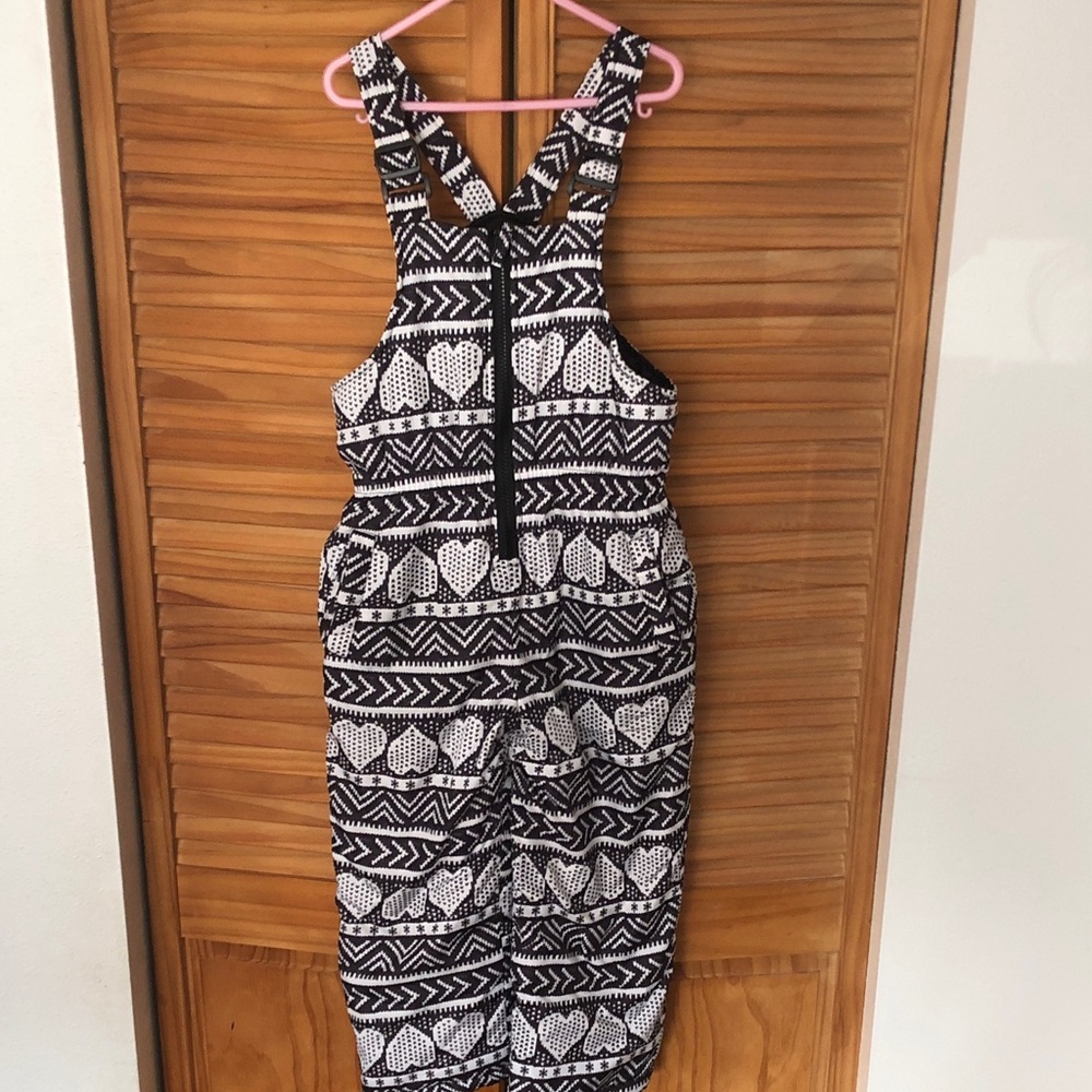 Pink Platinum Black and White Patterned Snow Jumpsuit